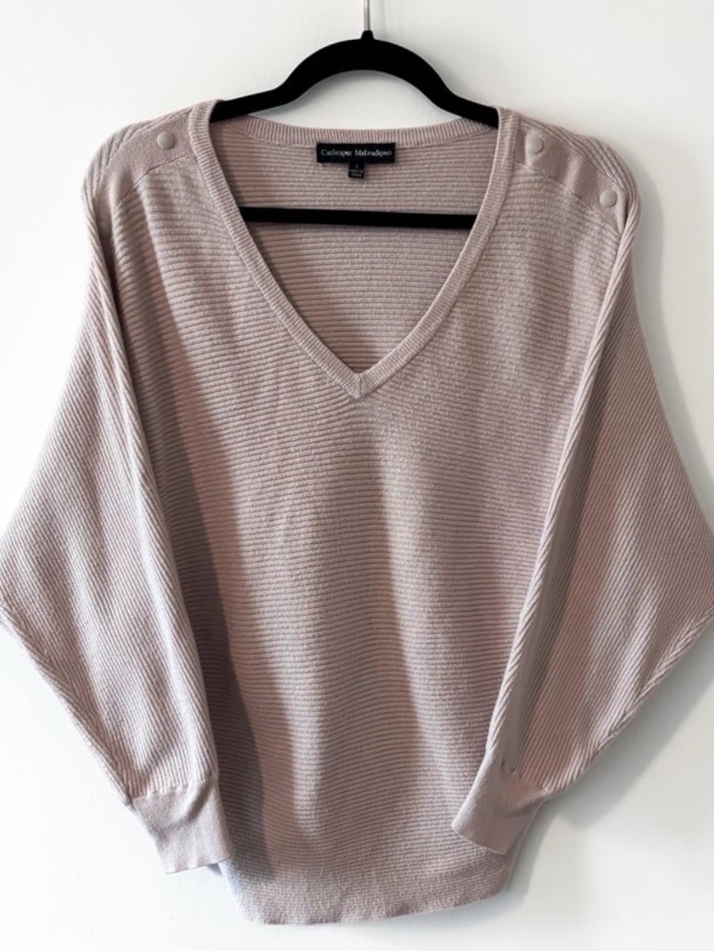 Catherine Malandrino Ribbed Sweater Nude Women's Small